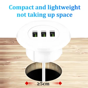 Schreibtisch Tülle 3 Ports USB Hub Desktop Embedded USB Handy Ladegerät Schnellladen - Bild 1 von 19