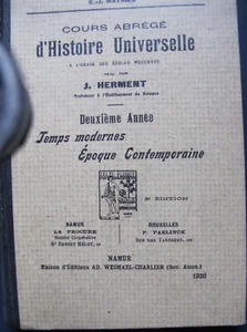 Cours Abrégé d'Histoire Universelle par J.Herment Temps moderne 2me année 1926 - Picture 1 of 3