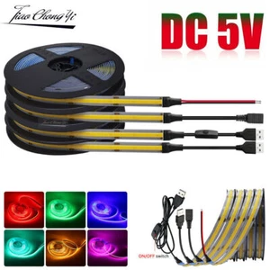 DC5V LED COB Strip Light USB High Density Linear Lighting 300LED Flexible Tape - Picture 1 of 12