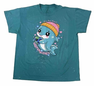 GuzFurbished SHADOW THE DOLPHIN Vintage Teal T-shirt Size Large - Picture 1 of 6