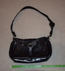 I Ponti Firenze Genuine Leather Shoulder Bag Purse - Black - Made In Italy - Picture 1 of 6
