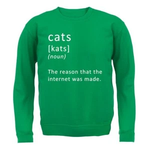 Funny Definition Cats - Kids Hoodie / Sweater - Cat Pet Internet Memes Funny - Picture 1 of 20
