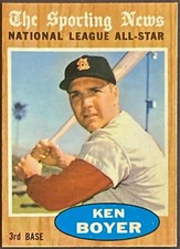 1962 TOPPS KEN BOYER ALL STAR #392 NMT+ SHARP! ST. LOUIS CARDINALS