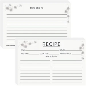 100 Count Recipe Cards Recipe Cards 4x6 Rustic White 4x6 Recipe Cards Double ... - Picture 1 of 8