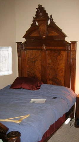 Walnut Eastlake bed, frame only Cover