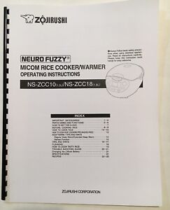 OWNER'S MANUAL for ZOJIRUSHI NEURO FUZZY RICE COOKER NS-ZCC10 NS-ZCC18