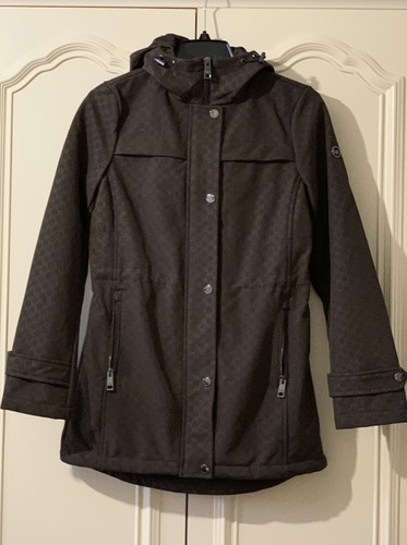 Cappotto donna Michael Kors con cappuccio 77 F5517M52 colore marrone nuovo con etichetta taglia XS