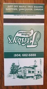 TRAIN RELATED: FRISBY'S RAILCAR RESTAURANT (VANCOUVER, BRITISH COLUMBIA) -E25 - Picture 1 of 1