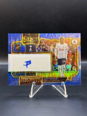 2022-23 Panini Select Pitchside Auto Djed Spence RC Blue Pulsar Tottenham - Image 1 of 2