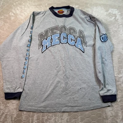 VTG Mecca Royals Hip Hop Embroidered Long Sleeve Shirt Sz Med y2k STAINED - Image 1 of 4