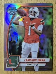Cameron Ward | 2024 Bowman University Chrome #38 Refractor Miami Hurricanes - Bild 1 von 2