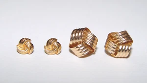 LOTE DE 2 PENDIENTES NUDO AMOR ORO AMARILLO 14K 1,28G ETERNIDAD - Imagen 1 de 8