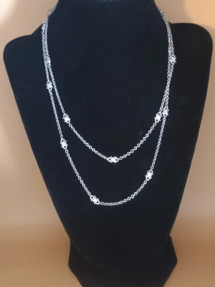 Collar Judith Ripka de plata esterlina circonita cúbica por yarda 16 estaciones 36" Foto 1 de 4