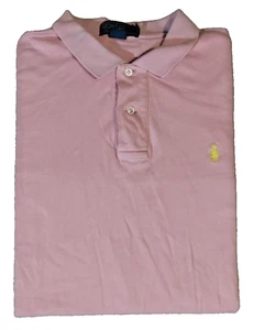 Polo byf Ralph Lauren Men's Short Sleeve Pink 2 Button Front Pullover Polo Sz L - Imagen 1 de 4