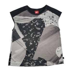 Camiseta sin mangas Nike Montage de malla para mujer XS negra gris abstracta musculosa sin mangas - Imagen 1 de 8