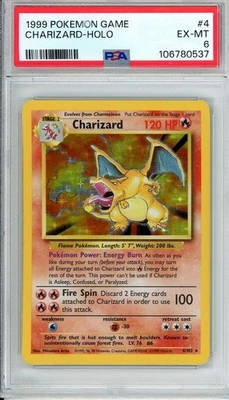1999 POKEMON GAME #4 CHARIZARD HOLO PSA 6 - Image 1 of 2