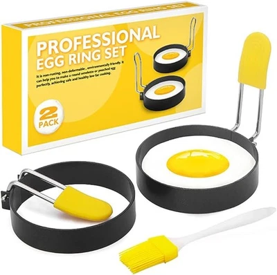 2件装圆形鸡蛋戒指用于煎蛋和英国松饼 — 第 1/3 张图片