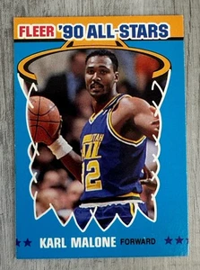 Karl Malone 1990-91 Fleer #7 All-Stars Utah Jazz basketball Trading Card - Picture 1 of 8