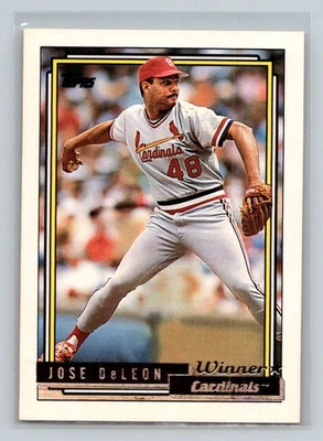 1992 Topps Gold Winners #85 Jose DeLeon St. Louis Cardinals Baseball Card - Image 1 of 2