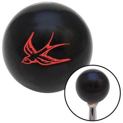 Red Swallow Black Shift Knob w/ M16x1.5 Insert Shifter Auto Manual Custom Brody - Image 1 of 4