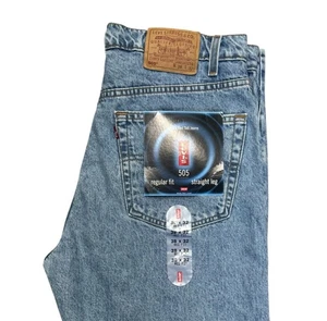 NEW Vintage 90s Levi’s 505 Straight Leg Jeans Mens 38x32 Blue Denim USA - Picture 1 of 13