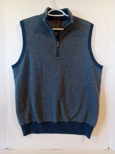 Loro Piana Roadster Pull Maglione Gilet Uomo 52 EU Blu 100% Cashmere Italiano Golf - Foto 1 di 6
