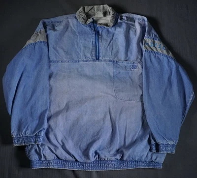 Chaqueta de Colección Ocean Pacific Para Hombres Pequeña Pullover Denim Media Cremallera Surf OP EE. UU. 90s Foto 1 de 4