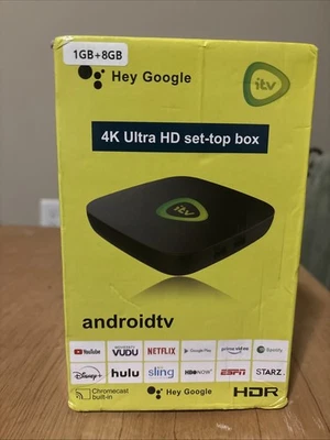 Android TV itv 4K Ultra HD set-top box HDR Chromecast Built-In NEW  - Image 1 of 3