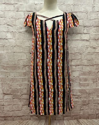 MODCLOTH Shift Dress Multicolor Print Cap Sleeve Knee Length Size XS NEW - Image 1 of 4