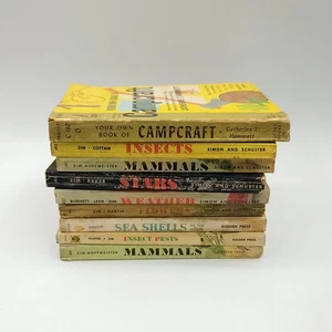 Golden Guide Nature Field Guide Lot Of 8 Books Vintage Illustrated & Campcraft - Picture 1 of 11