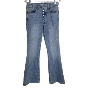Good American Good Legs Flare Jeans Women's Size 10 / 30 Blue Denim Stretch Boho - Picture 1 of 11