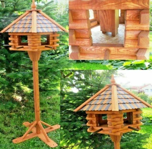 XXXL Luxus Holz Vogelhaus mit Ständer 170cm hoch 65x55 Vogelfutterhaus Neu-2025 - Bild 1 von 5