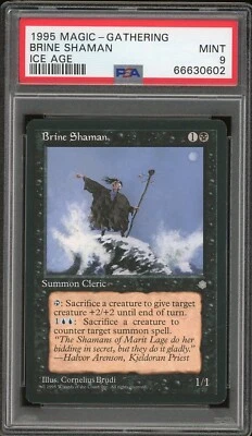 1995 Magic the Gathering MTG Ice Age Brine Shaman PSA 9 Mint Pop 1 PEDH EDH - Image 1 of 2