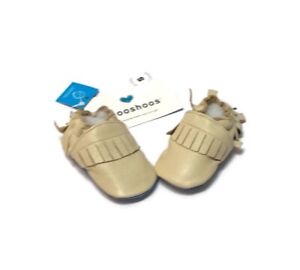 Shooshoos Beige Leather Moccasins Infant Shoes Size S 0-6 Months  A10