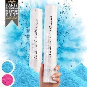 Gender Reveal Confetti Cannon - 2 Pack - Biodegradable Blue Gender Reveal Smoke - Picture 1 of 6