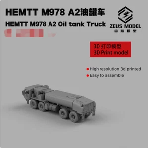 1/87 US Army HEMTT M978 A2 Oil Tank Truck Unpainted Resin Model Kit 3D Printed - Picture 1 of 4
