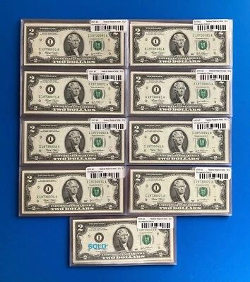 Leading Year 1973 (# 14 to 99) $2 Two Dollar Bill 2003 Series $19.99 each *UNC* - Image 1 of 4