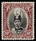 Malaysia - Kedah Gvi Sg63, 30C Green & Scarlet, M Mint. Cat £18.