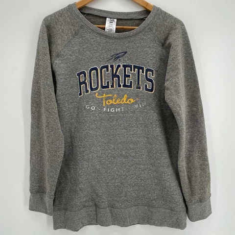Pel Athletic Sweatshirt Men's L Gray Toledo Rockets NCAA Crew Neck Cover