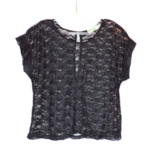 Dream Out Loud Selena Gomez Black Sheer Lace Whimsigoth Top Women Juniors MED - Picture 1 of 15