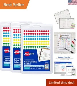 Adesivi a punti con codifica a colori - 2.304 etichette rotonde in 3 confezioni assortite - Foto 1 di 9