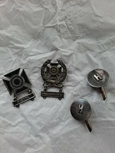 Vtg Sterling Silver Military Badges or Pins RIFLE PISTOL Monogram H Cufflink Lot - Picture 1 of 8