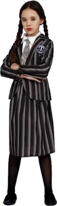 Fiestas Guirca Gothic Student Wednesday Girls Fancy Dress Costume Age 7-9 Years - Picture 1 of 2