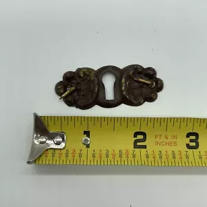 Vintage Brass Escutcheon Sheet Brass Pressed w/ Nails - Picture 1 of 4