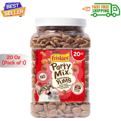 Purina Friskies Natural Cat Treats Party Mix Natural Yums With Real Salmon,20 Oz - Image 1 of 4
