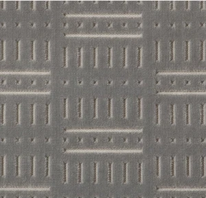 4.375 yds Pollack Brussels Stone Gray Geometric Cut Velvet Upholstery Fabric 2pc - Picture 1 of 11