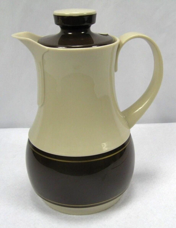 Jarra jarra cafetera Thermos Ingried # 570 hecha en Alemania Occidental marrón beige Foto 1 de 4