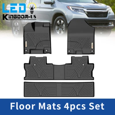 Front + Rear Floor Mats for 2017-2025 Honda Ridgeline Crew Cab All-Weather Liner - Image 1 of 4