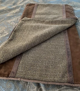 2 HiEnd Accents Highland Lodge King Pillow Shams Rustic Cabin Faux Leather Suede - Picture 1 of 10