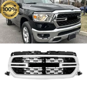 New Chrome+Black Front Bumper Grille Grill For 2019-2023 2024 RAM 1500 Big Horn - Picture 1 of 12